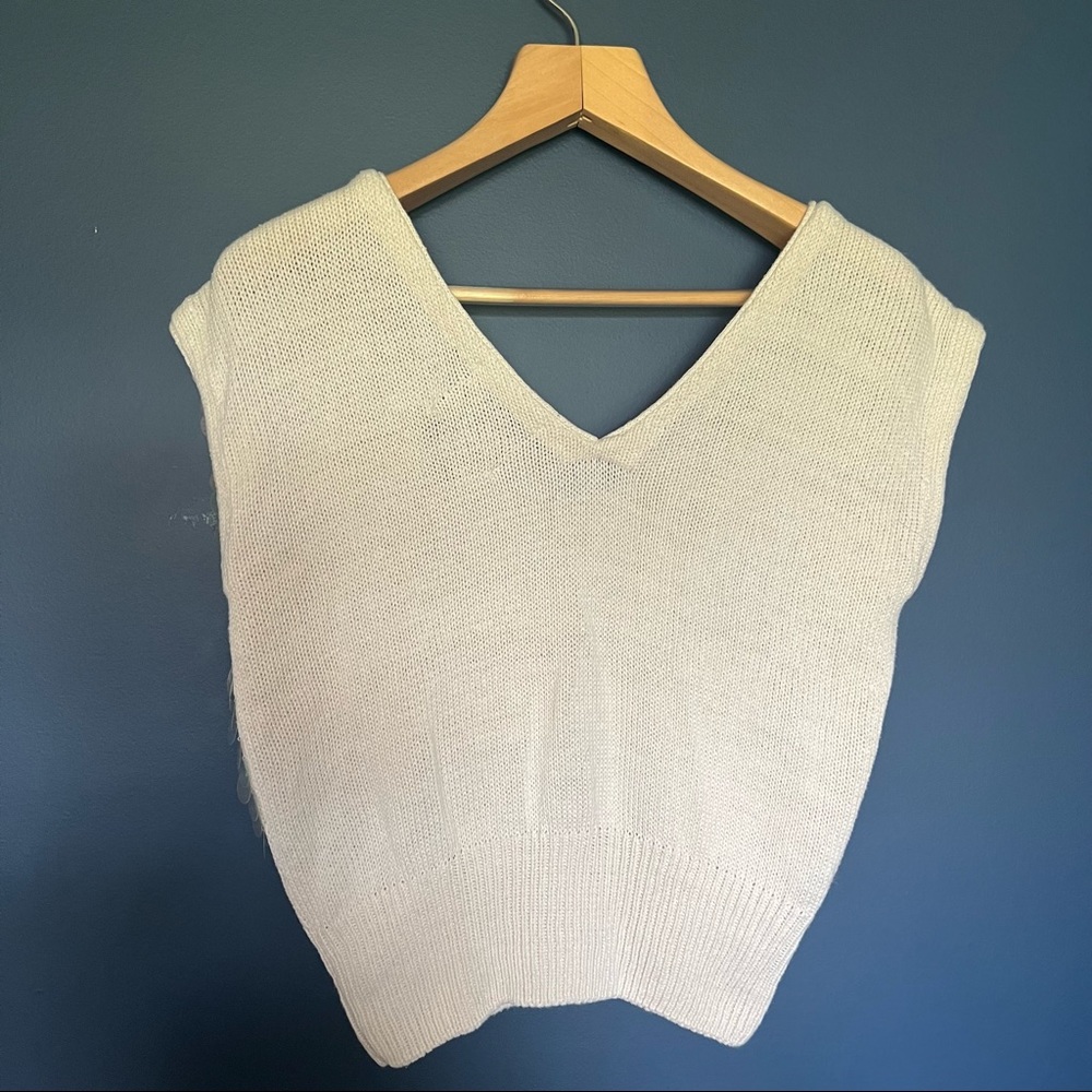 Vintage 1980s Knit Sequin Top, Michelle E. Golding for Crescendo, Size Medium - Picture 4 of 8